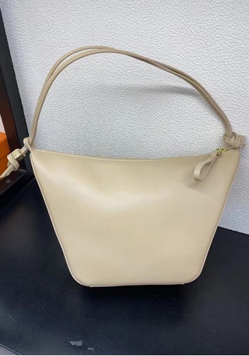 Adrienne Leather Hobo Bag Beige