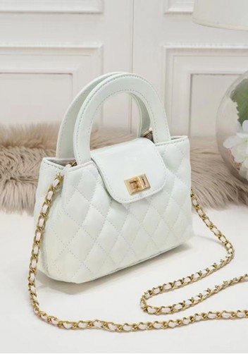 Adele Flap Top Handle Leather Shoulder Bag White