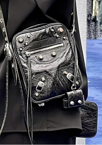 The Route 66 Vegan Leather Vertical Messenger Bag Black