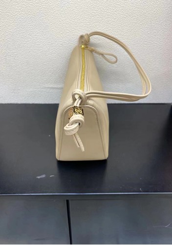 Adrienne Leather Hobo Bag Beige