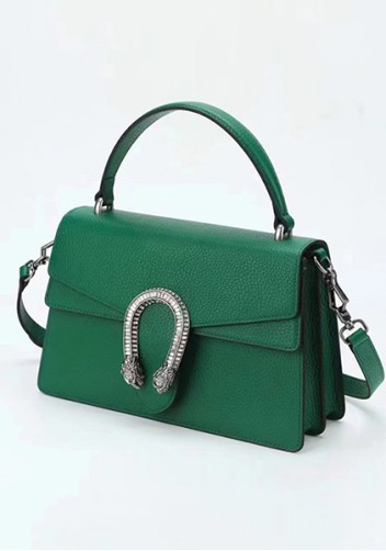 Jess Small Top handle Leather Shoulder Bag Green