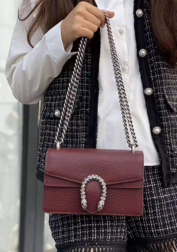 Jess Medium Leather Shoulder Bag Burgundy