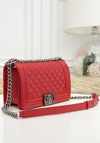 Ingrid Litchi Leather Flap Red