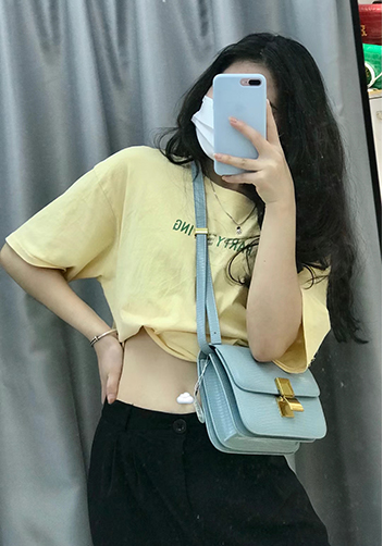 Martha Small Lizard Leather Light Blue