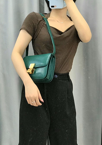 Martha Medium Lizard Leather Green