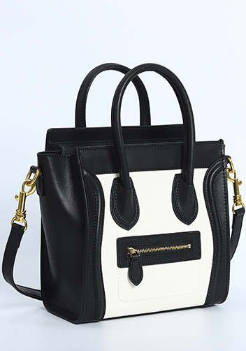 Vanessa Mini Tote Smooth Leather Black White