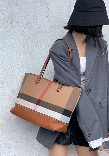 Louisa Canvas Leather Tote Brown
