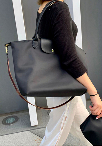 Rachele Nylon Large Bag Black