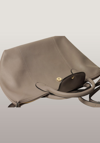 Rachele Leather Medium Bag Grey