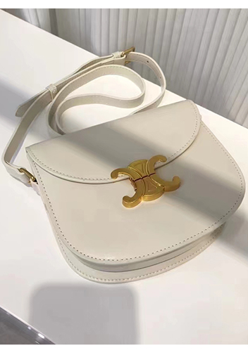 Yuga Leather Saddle Shoulder Bag Cream