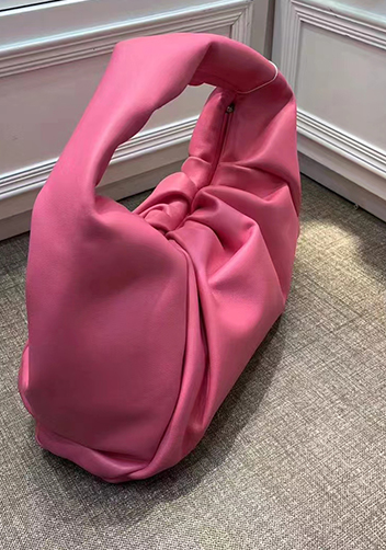 Dina Leather Shoulder Hobo Bag Pink