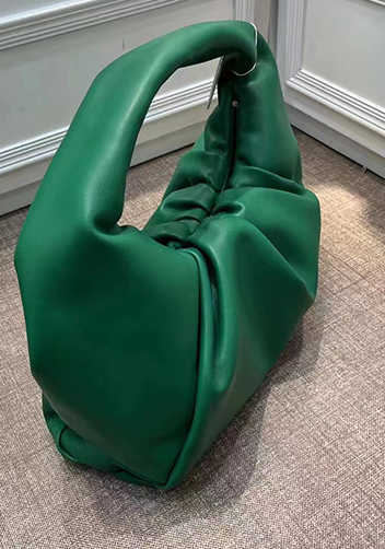 Dina Leather Shoulder Hobo Bag Green