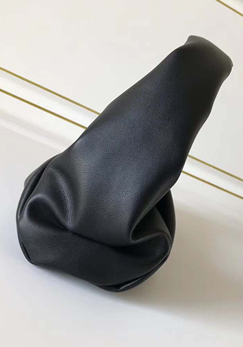 Dina Small Leather Shoulder Hobo Bag Black