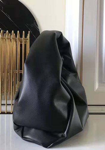 Dina Leather Shoulder Hobo Bag Black