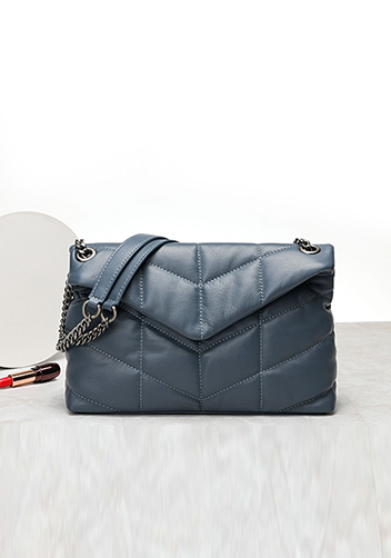 Yvonne Medium Envelope Shoulder Bag Lambskin Blue