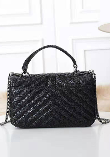 Yvonne Leather Small Flap Bag Black