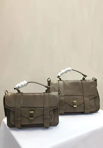 The Cartable Leather Small Bag Khaki