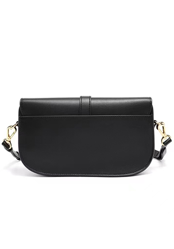 Anathema Calfskin Padlock Clutch On Strap Bag Black