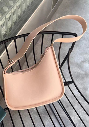 Luna Half Moon Leather Shoulder Bag Pink