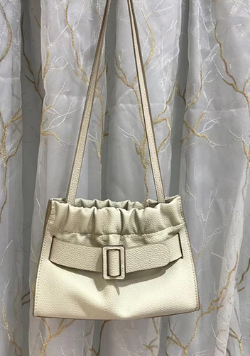 Alena Buckle Shoulder Bag Cream