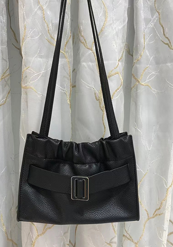 Alena Buckle Shoulder Bag Black
