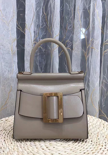 Alena Buckle Belt Top Handle Bag Grey