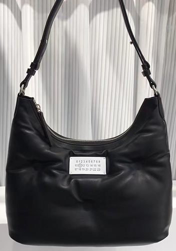 Maggie Leather Shoulder Hobo Bag Black
