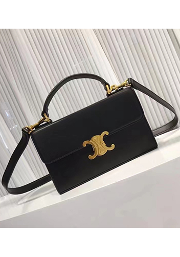 Yuga Leather Top Handle Shoulder Bag Black