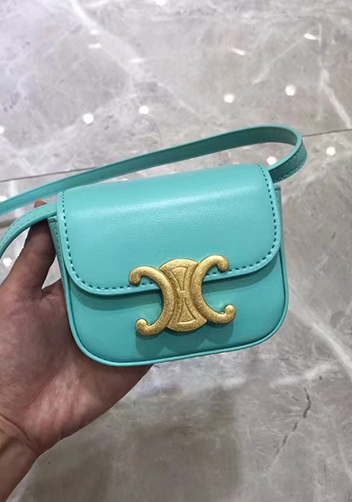 Yuga Leather Lipstick Headset Mini Bag Turquoise Green