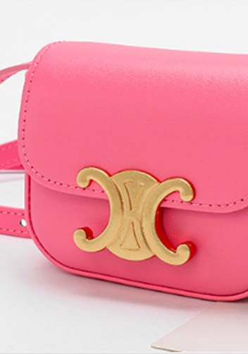 Yuga Leather Lipstick Headset Mini Bag Pink