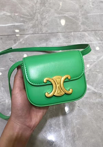 Yuga Leather Lipstick Headset Mini Bag Green