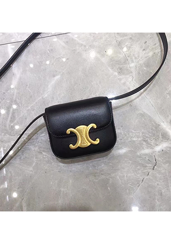 Yuga Leather Lipstick Headset Mini Bag Black