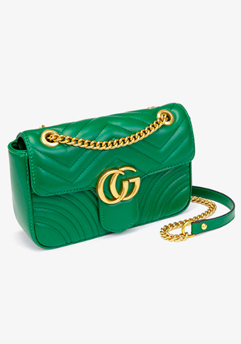 Hannah Flap Small Bag Faux Leather CG Logo Green