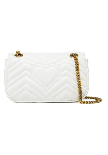 Hannah Flap Small Bag Faux Leather CG Logo White