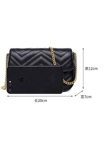 Hannah Flap Mini Bag Faux Leather CG Logo Black