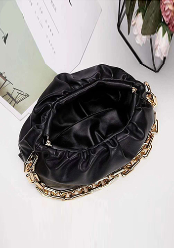 Dina Leather Clutch Chain Bag Black